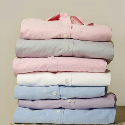 a stack of neatly folded laundry